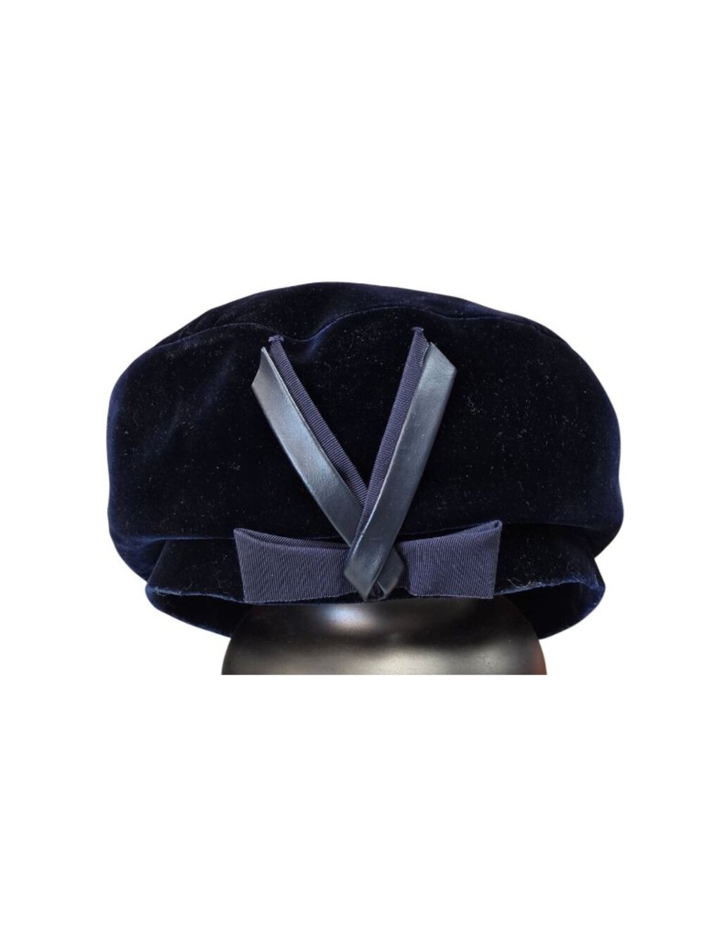 Vintage 1950s–60s Dayton's Velvet Beret Cocktail Hat Large Excellent Condition